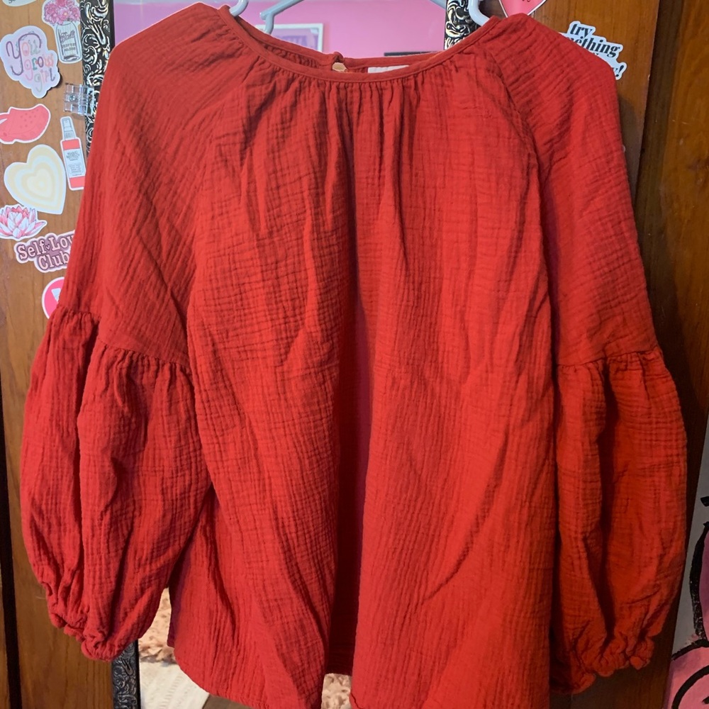Red Long Sleeved blouse